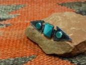 Antique Two Arrowheads & Green Turquoise Pin Brooch  c.1935～