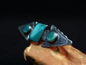 Antique Two Arrowheads & Green Turquoise Pin Brooch  c.1935～