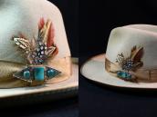 Antique Two Arrowheads & Green Turquoise Pin Brooch  c.1935～