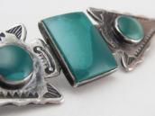 Antique Two Arrowheads & Green Turquoise Pin Brooch  c.1935～