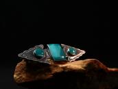 Antique Two Arrowheads & Green Turquoise Pin Brooch  c.1935～
