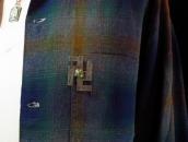 Antique 卍 Shape 卍 Stamped Silver Pin w/TQ  c.1920