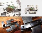 Antique 卍 Shape 卍 Stamped Silver Pin w/TQ  c.1920