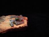 Antique 卍 Shape 卍 Stamped Silver Pin w/TQ  c.1920