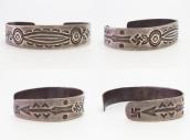 Antique Navajo 卍 & Arrows Stamped Ingot Silver Cuff  c.1925～