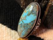 Vintage Silver Ring w/Huge High Grade #8 Turquoise  c.1940～