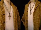 【Greg Lewis】 Acoma Dragonfly Cross Necklace w/Vintage Beads