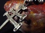 【Greg Lewis】 Acoma Dragonfly Cross Necklace w/Vintage Beads