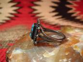 Antique Navajo Silver Ring w/Sq. Persian Turquoise  c.1930～