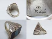 【Dan Simplicio】Zuni Antique Stone Inlay Silver Ring  c.1940～