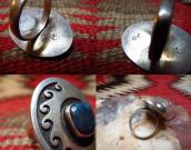 Emery Holmes Hopi OLDPAWN Overlay Ring w/Bisbee TQ  c.1975～