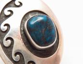 Emery Holmes Hopi OLDPAWN Overlay Ring w/Bisbee TQ  c.1975～