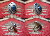 Emery Holmes Hopi OLDPAWN Overlay Ring w/Bisbee TQ  c.1975～