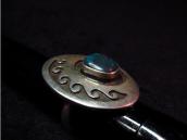 Emery Holmes Hopi OLDPAWN Overlay Ring w/Bisbee TQ  c.1975～