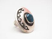 Emery Holmes Hopi OLDPAWN Overlay Ring w/Bisbee TQ  c.1975～