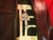 Vintage Stamped Dragonfly Cross Necklace  c.1960