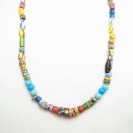 Antique Vintage Mix TradeBead & Navajo SilverBead Necklace 1