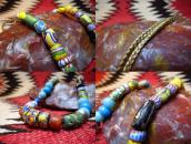 Antique Vintage Mix TradeBead & Navajo SilverBead Necklace 1