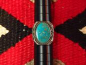 Vintage Navajo Pilot Mt. Turquoise Silver Men's Ring  c.1971