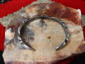Vintage Navajo Sand Casted Silver Filed Small Cuff  c.1940～