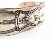 Antique Concho Repoused & 卍 Stamped Cuff Bracelet  c.1910～