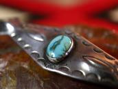 【Ganscraft】Antique Ingot Coin Silver Pin w/Turquoise c.1935～