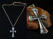 【Tom Bahe】 Navajo Old Large Cross Pendant/Necklace  c.1980