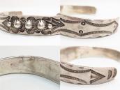 Antique Shell Repoused Ingot Silver Cuff Bracelet  c.1930