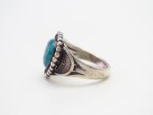 Atq Navajo SplitShank Silver Ring w/Godber Turquoise c.1930～