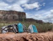 Vintage Navajo Cast Silver Mens Ring w/Gem Turquoise c.1950～