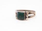 【Ganscraft】 Antique Worn Silver Ring w/Turquoise  c.1930～