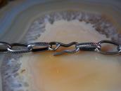 Vintage Stamped Silver Long Cable Chain Necklace  c.1960～