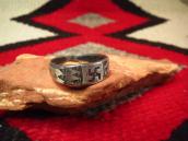 Antique Navajo 卍 Stamped Ingot Silver Men's Ring  c.1915～