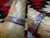 Antique Repoused & Stamped Ingot Silver Cuff Bracelet c.1910