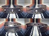 Antique Repoused & Stamped Ingot Silver Cuff Bracelet c.1910