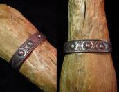 Antique Repoused & Stamped Ingot Silver Cuff Bracelet c.1910