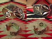 【Ernie Lister】 Navajo Thunderbird Stamped Coin Silver Cuff