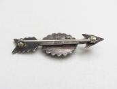 Antique Stamped Arrow Shape Silver Small Pin w/GemTQ c.1935～