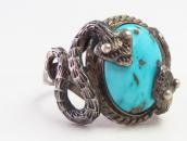 Antique Pueblo or Navajo Snakes Applique Men's Ring  c.1940