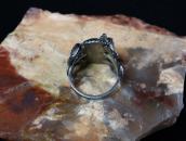 Antique Pueblo or Navajo Snakes Applique Men's Ring  c.1940