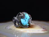 Antique Pueblo or Navajo Snakes Applique Men's Ring  c.1940