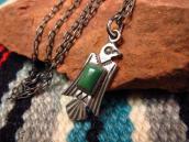 Antique Stamped Thunderbird Shape Small Fob Necklace c.1940～