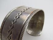Vintage Filed & Stamped Ingot Silver Cuff Bracelet  c.1940～
