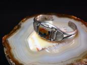 Vintage Double Half-Round Wires Cuff w/PetrifiedWood  c.1950