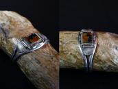 Vintage Double Half-Round Wires Cuff w/PetrifiedWood  c.1950
