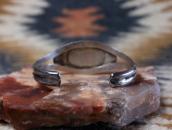 Vintage Double Half-Round Wires Cuff w/PetrifiedWood  c.1950