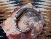 Vintage Double Half-Round Wires Cuff w/PetrifiedWood  c.1950