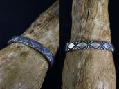 Historic Navajo Stamped & Filed Heavy Silver Cuff  c.1930～