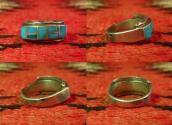 Vintage Zuni Channel Inlay Silver Ring  c.1960～