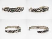 Atq Navajo 『ON BOOK』卍 Stamped Silver Cuff w/Turquoise c.1930
